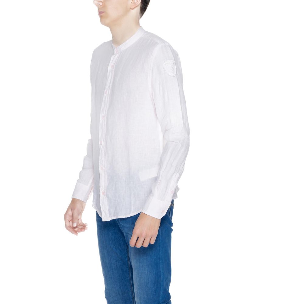 Blue multicolor linen shirt